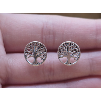 Echt zilveren oorbel stekers levensboom